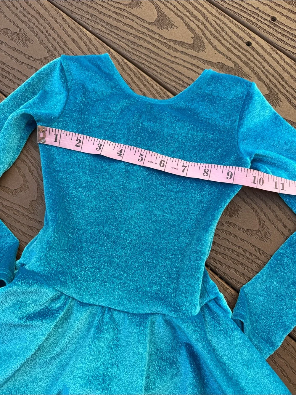 Mondor blue velvet look sparkle dance wear SZ 4-6
